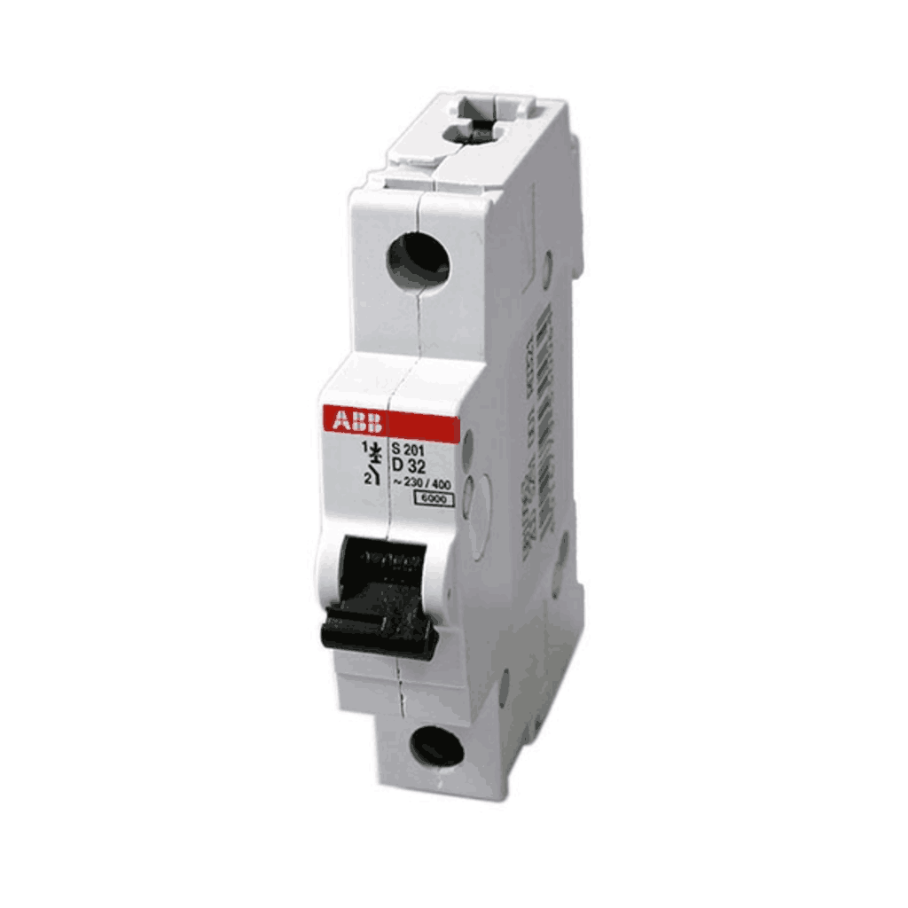 ABB MCB 0.5-63A 10 kA D Curve Single Pole S200M Series