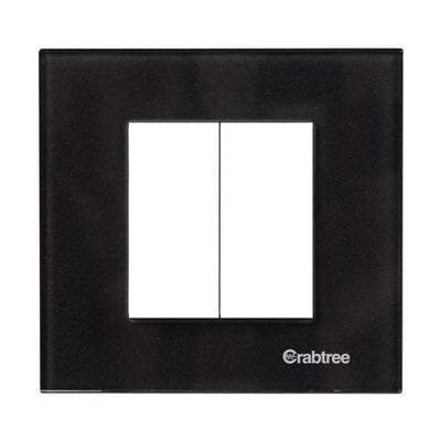 Crabtree Amare Glass Dazzle Black Combined Plate 2M ACNPGCBV02 