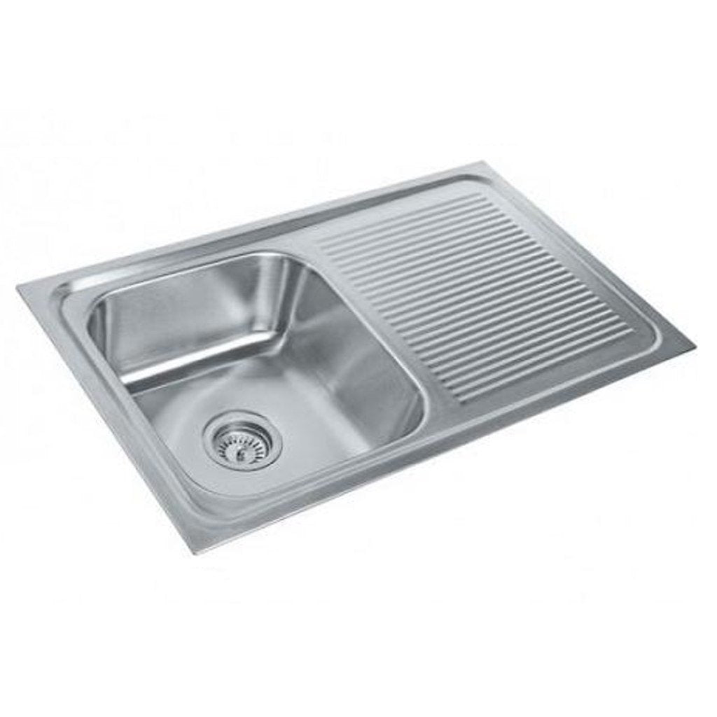 Parryware Coral Single Bowl With Drain Board Folded Edge Gloss Finish C855781 