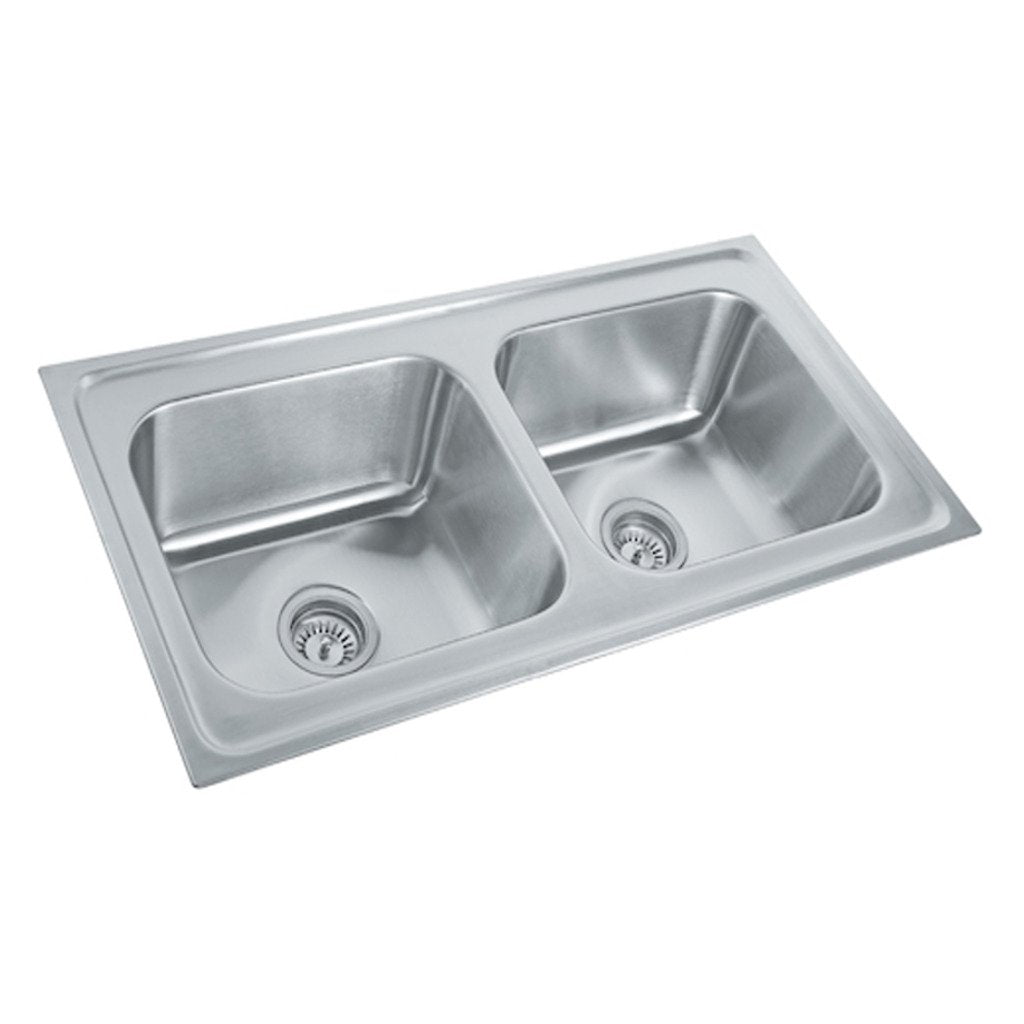 Parryware Coral Double Bowl Sink Folded Edge Gloss Finish C855881 