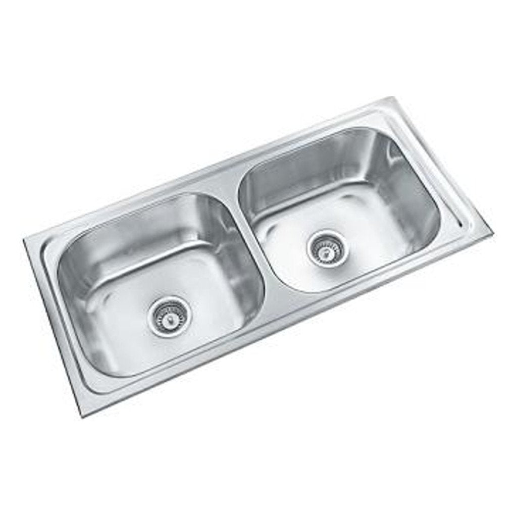 Parryware Coral Double Bowl Sink Folded Edge Gloss Finish C855981 