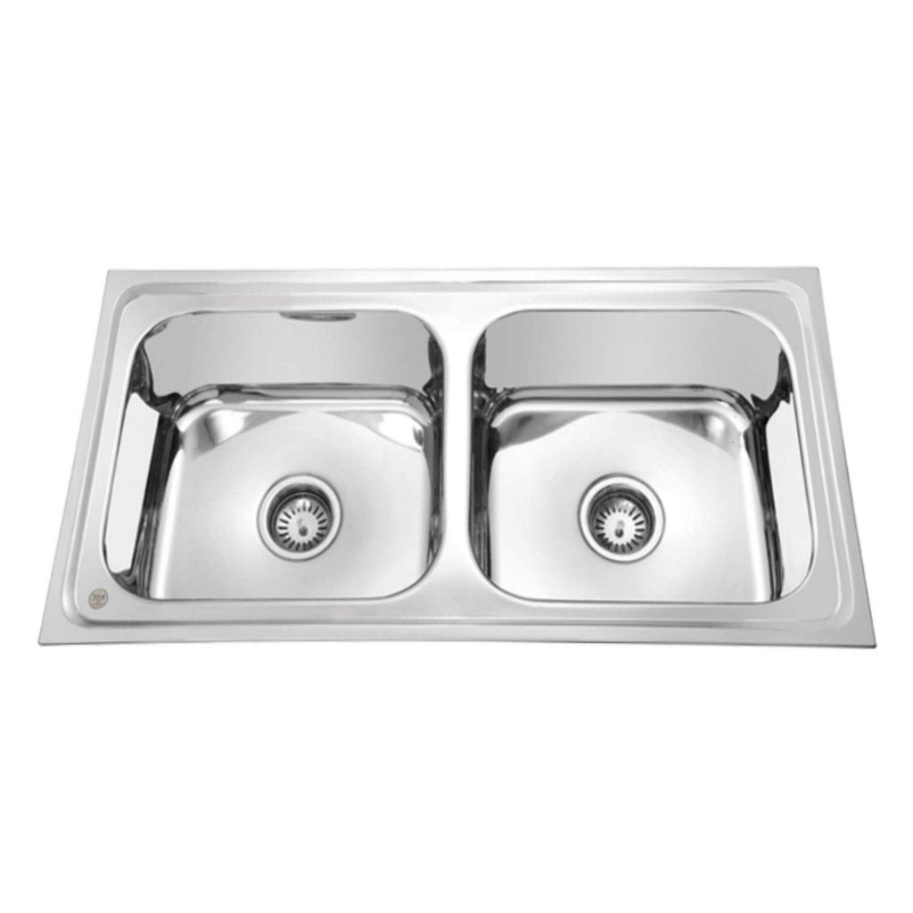 Parryware Eco Double Bowl Sink Folded Edge Gloss Finish C857081 