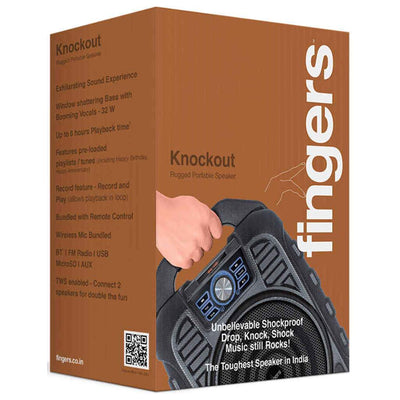 Fingers Bluetooth Tower Speaker Black 32W Knockout