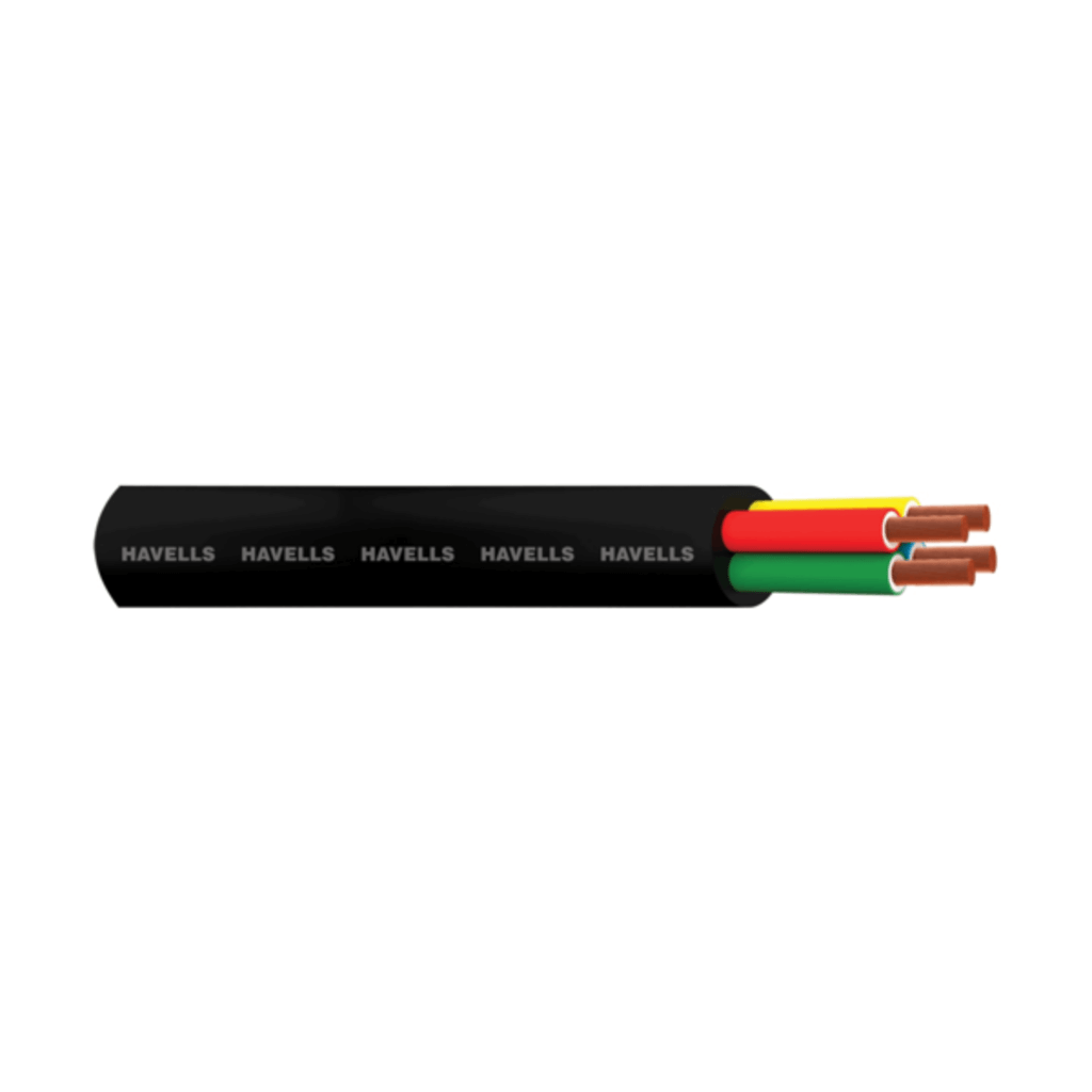 Havells 3 Core Round PVC insulated and FR PVC Round Sheathed Flexible Industrial Cables - 100 meters